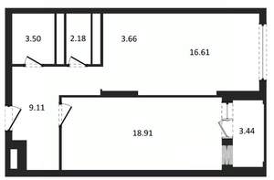 2-к квартира, строящийся дом, 57м2, 21/22 этаж