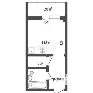 Студия квартира, вторичка, 23м2, 10/15 этаж