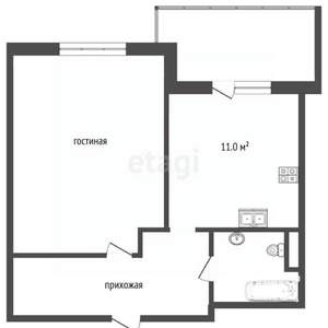 1-к квартира, вторичка, 56м2, 7/25 этаж