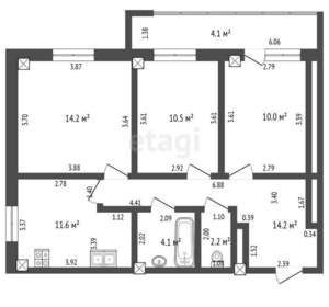 3-к квартира, вторичка, 71м2, 7/18 этаж