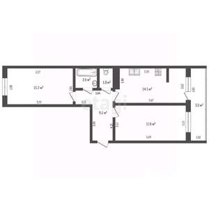 2-к квартира, вторичка, 62м2, 8/10 этаж