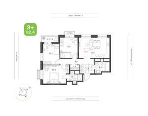 3-к квартира, вторичка, 83м2, 11/21 этаж