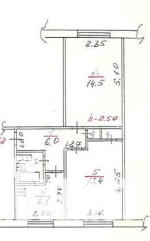 2-к квартира, вторичка, 44м2, -2/5 этаж