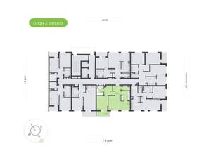 2-к квартира, строящийся дом, 57м2, 2/14 этаж