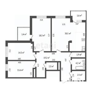 4-к квартира, вторичка, 105м2, 9/16 этаж