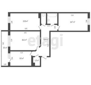 3-к квартира, вторичка, 79м2, 9/10 этаж