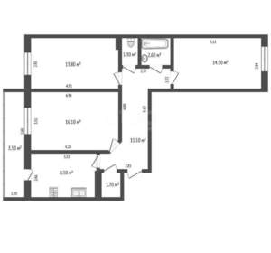 3-к квартира, вторичка, 58м2, 2/5 этаж