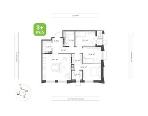3-к квартира, вторичка, 90м2, 15/16 этаж