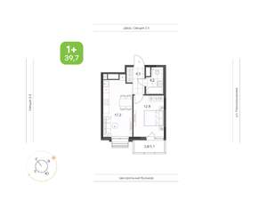 1-к квартира, вторичка, 40м2, 17/21 этаж