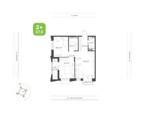 2-к квартира, вторичка, 58м2, 14/16 этаж