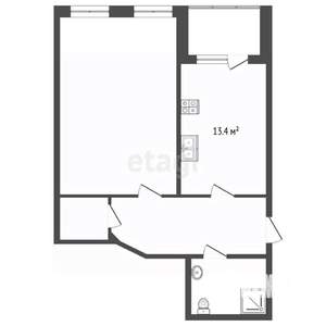 1-к квартира, вторичка, 52м2, 9/10 этаж