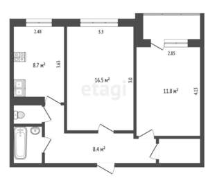2-к квартира, вторичка, 53м2, 10/10 этаж
