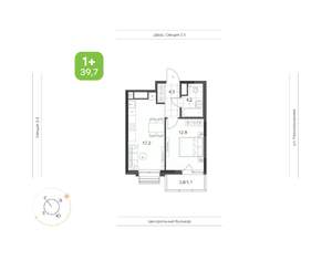 1-к квартира, вторичка, 40м2, 5/21 этаж