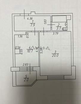 1-к квартира, вторичка, 42м2, 7/9 этаж