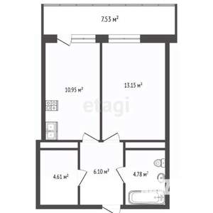 1-к квартира, вторичка, 40м2, 13/19 этаж