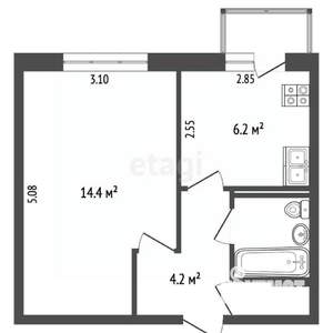 1-к квартира, вторичка, 29м2, 3/4 этаж