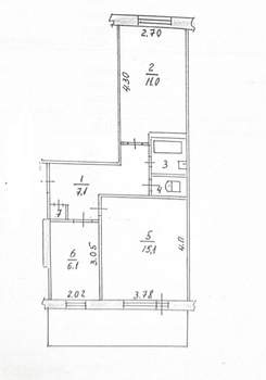 2-к квартира, вторичка, 45м2, 5/5 этаж