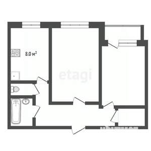 2-к квартира, вторичка, 51м2, 7/9 этаж