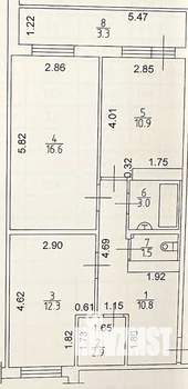 2-к квартира, вторичка, 58м2, 4/10 этаж