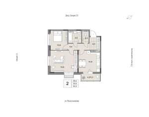 2-к квартира, вторичка, 61м2, 14/14 этаж