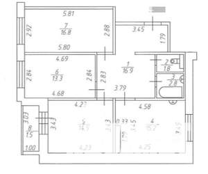 3-к квартира, вторичка, 81м2, 5/10 этаж