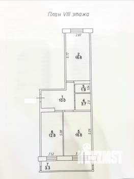 2-к квартира, вторичка, 62м2, 8/10 этаж