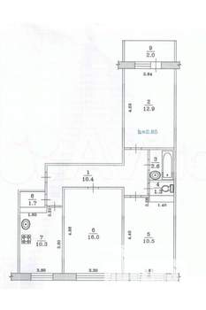 3-к квартира, вторичка, 66м2, 4/9 этаж