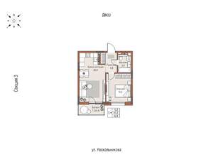 1-к квартира, вторичка, 43м2, 9/13 этаж