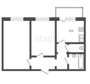 2-к квартира, вторичка, 51м2, 2/10 этаж