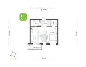 1-к квартира, вторичка, 42м2, 2/9 этаж