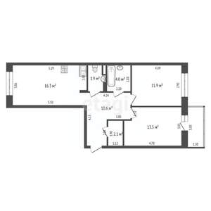 2-к квартира, вторичка, 61м2, 5/9 этаж