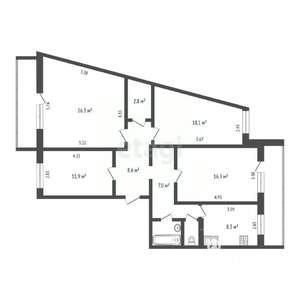 4-к квартира, вторичка, 103м2, 6/10 этаж