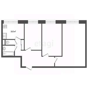 3-к квартира, вторичка, 59м2, 2/9 этаж