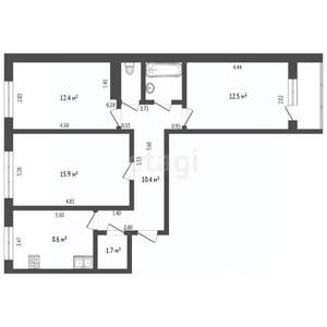 3-к квартира, вторичка, 67м2, 4/9 этаж