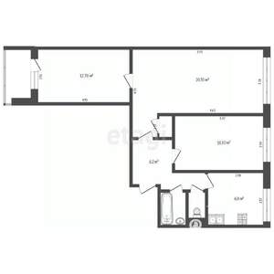 3-к квартира, вторичка, 59м2, 9/9 этаж