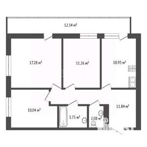 3-к квартира, вторичка, 66м2, 2/18 этаж