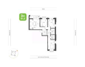 3-к квартира, вторичка, 81м2, 7/9 этаж