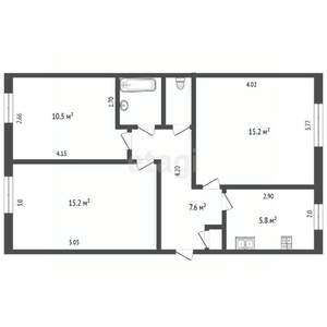 3-к квартира, вторичка, 58м2, 5/5 этаж