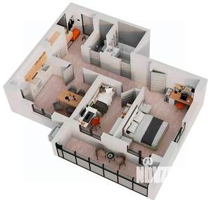 2-к квартира, строящийся дом, 63м2, 8/18 этаж