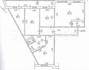 5-к квартира, вторичка, 99м2, 2/12 этаж