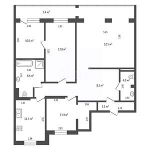 4-к квартира, вторичка, 119м2, 6/9 этаж