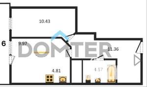 1-к квартира, вторичка, 41м2, 4/21 этаж