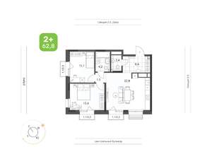 2-к квартира, вторичка, 63м2, 4/24 этаж