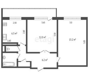 2-к квартира, вторичка, 45м2, 5/5 этаж
