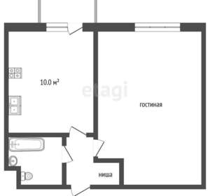 1-к квартира, вторичка, 32м2, 6/10 этаж