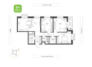 3-к квартира, вторичка, 85м2, 15/24 этаж