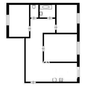 3-к квартира, вторичка, 59м2, 5/5 этаж