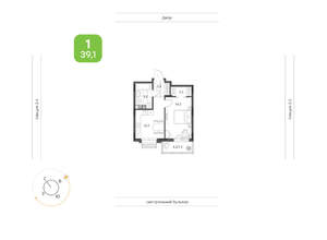 1-к квартира, вторичка, 39м2, 5/24 этаж