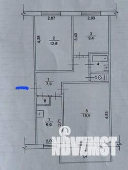 3-к квартира, вторичка, 59м2, 1/5 этаж