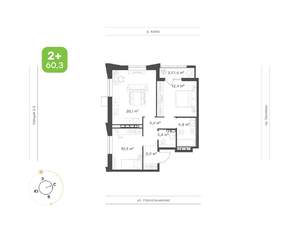 2-к квартира, вторичка, 60м2, 16/16 этаж